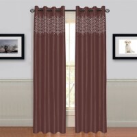 Lavish Home Alla Grommet Curtain Panel 84 in. Choc