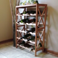 Lavish Home Classic Rustic Wood 25 Bottle Wine Rack