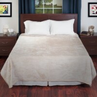 Super Fuzzy Soft Heavy Thick Plush Mink Blanket 8 pound - Beige