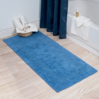 Lavish Home 100% Cotton Reversible Long Bath Rug - Blue - 24x60
