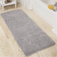 Lavish Home 67-19-G 2 by 5 ft. Memory Foam Shag Bath Mat, Grey