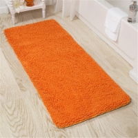 Lavish Home 67-19-O 2 by 5 ft. Memory Foam Shag Bath Mat, Orange