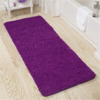 Lavish Home 67-19-PU 2 by 5 ft. Memory Foam Shag Bath Mat, Purple