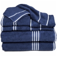 8 Piece 100% Cotton Soft Towel Set Blue