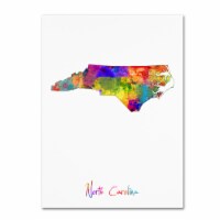 Michael Tompsett 'North Carolina Map' Canvas Wall Art 35 x 47 Inches