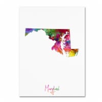 Michael Tompsett 'Maryland Map' Canvas Wall Art 35 x 47 Inches