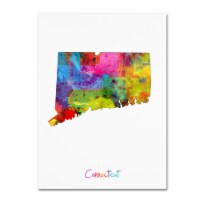 Michael Tompsett 'Connecticut Map' Canvas Wall Art 35 x 47 Inches