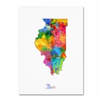 Michael Tompsett 'Illinois Map' Canvas Wall Art 35 x 47 Inches