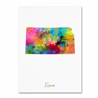 Michael Tompsett 'Kansas Map' Canvas Wall Art 35 x 47 Inches