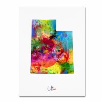 Michael Tompsett 'Utah Map' Canvas Wall Art 35 x 47 Inches