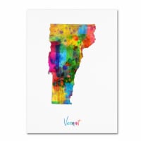 Michael Tompsett 'Vermont Map' Canvas Wall Art 35 x 47 Inches
