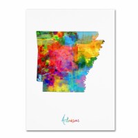 Michael Tompsett 'Arkansas Map' Canvas Wall Art 35 x 47 Inches