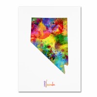 Michael Tompsett 'Nevada Map' Canvas Wall Art 35 x 47 Inches