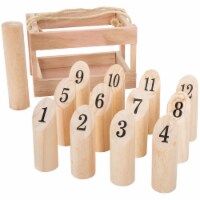Wooden Throwing Game Outdoor 12 Pin Skittles Family Game Indoor Outdoor