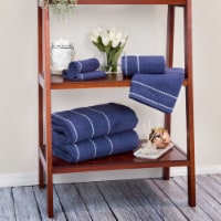 Lavish Home Quick Dry 100% Cotton Zero Twist 6 Piece Towel Set - Navy