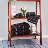 Lavish Home Quick Dry 100% Cotton Zero Twist 6 Piece Towel Set - Black