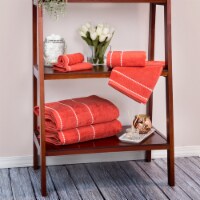Lavish Home Quick Dry 100% Cotton Zero Twist 6 Piece Towel Set - Brick
