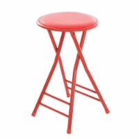 Folding Stool – Heavy Duty 24-Inch Collapsible Padded Round Stool with 300 Pound Limit