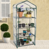 Pure Garden 50-176-4GH 27.5 x 19 x 63 in. 4 Tier Mini Greenhouse with Cover , Green