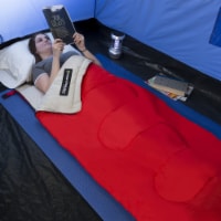 Sleeping Bag 3 Season for Adults or Kids 75 Inches for Camping or Travel or Festivals Red