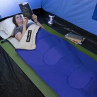 Sleeping Bag 3 Season for Adults or Kids 75 Inches for Camping or Travel or Festivals Blue