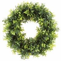 Artificial Opal Basil Leaf 11.5 inch Round Wreath by Pure Garden