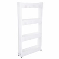 Lavish Home 82-4LSS Mobile Shelving Unit Organizer with 4 Storage Baskets, Slim Slide Out