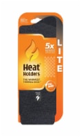 Heat Holders® Men's LITE™ Fieldfare Twist Crew Sock - Black / Grey Perspective: Main