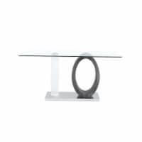 Global Furniture Usa White/Brown Dual Oval Base Dining Table