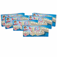 Birthday Cakes, 6 Boxes, 48 Individually Wrapped Vanilla Cakes with Candy Confetti