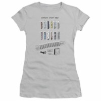 Trevco Batman-Utility Belt - Short Sleeve Junior Sheer Tee - Silver- Medium