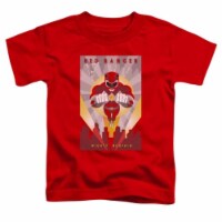 Trevco Power Rangers-Red Deco Short Sleeve Toddler Tee&#44; Red - Large 4T