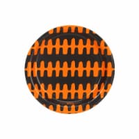 BuySeasons 258378 Halloween Black & Orange Print Dessert Plate - 8 Piece