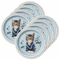 Birthday Express 305018 Rachael Hale Cats Rule Dessert Plate - 24 Piece