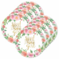 BirthdayExpress 305163 Floral Baby 7 Dessert Plates - 24 Piece
