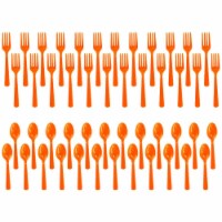 BirthdayExpress 305557 Forks & Spoons, Orange - 24 Count