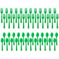 BirthdayExpress 305564 Forks & Spoons, Green - 24 Count