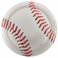 Birth5000 307070 7 in. Baseball Dessert Plate, Pack of 8