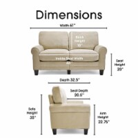 Serta RTA Copenhagen Collection 61 Loveseat in Marzipan