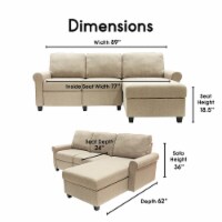 Serta Copenhagen Reclining Sectional Sofa with Right Storage Chaise Beige