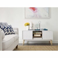 Elle Decor Aurie Media Console in French White
