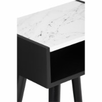 Elle Decor Clemintine Marble Top Side Table Black