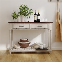 ClickDecor Baker Console Table Antique White