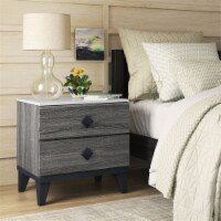 Adore Decor Micah 2 Drawer Nightstand Gray