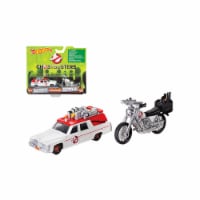 Mattel Hot Wheels® Ghostbusters 3 Diecast Scale Model Cadillac and Bike Perspective: Main