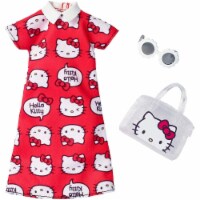 Barbie Clothing - Hello Kitty Outfit for Barbie Doll, Red Dress Perspective: Main