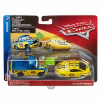 Mattel Cars 3 Race Team Charlie Checker & Dexter Hoover with Green Flag Toy Car Perspective: Main