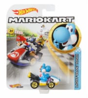 Mattel® Hot Wheels® Mario Kart™ Light-Blue Yoshi Standard Kart Toy Vehicle Perspective: Main
