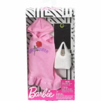 Barbie Clothes: Pink Hoodie Dress, Plus 2 Accessories Dolls, Gift for 3 to 7 Year Olds, GHW77 Perspective: Main