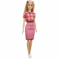 Barbie Fashionistas Doll with Pink Top and Skirt, Toy for Kids 3 to 8 Years Old